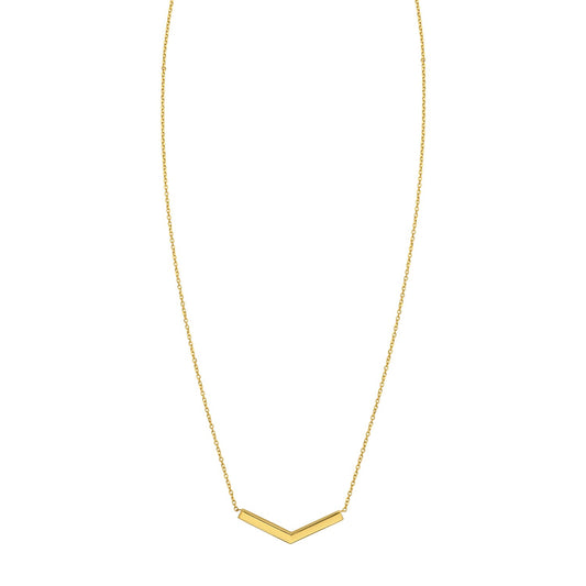 14K Yellow Gold Chevron Necklace