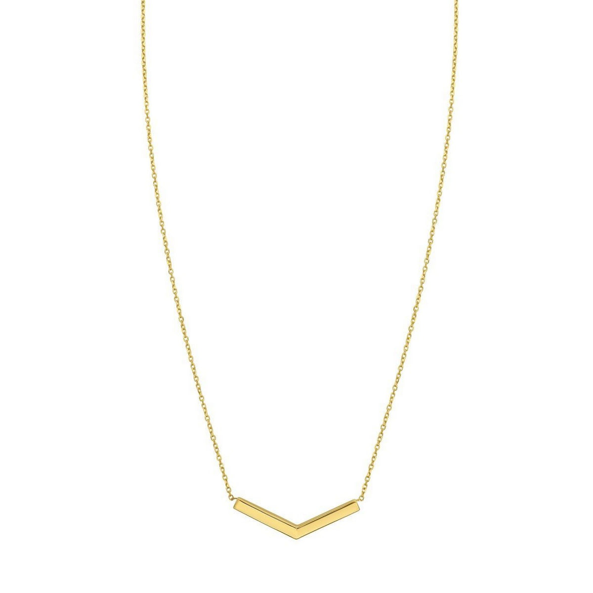 14K Yellow Gold Chevron Necklace