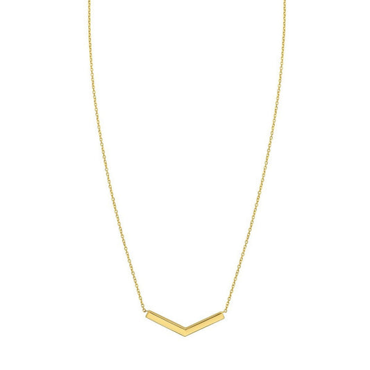 14K Yellow Gold Chevron Necklace