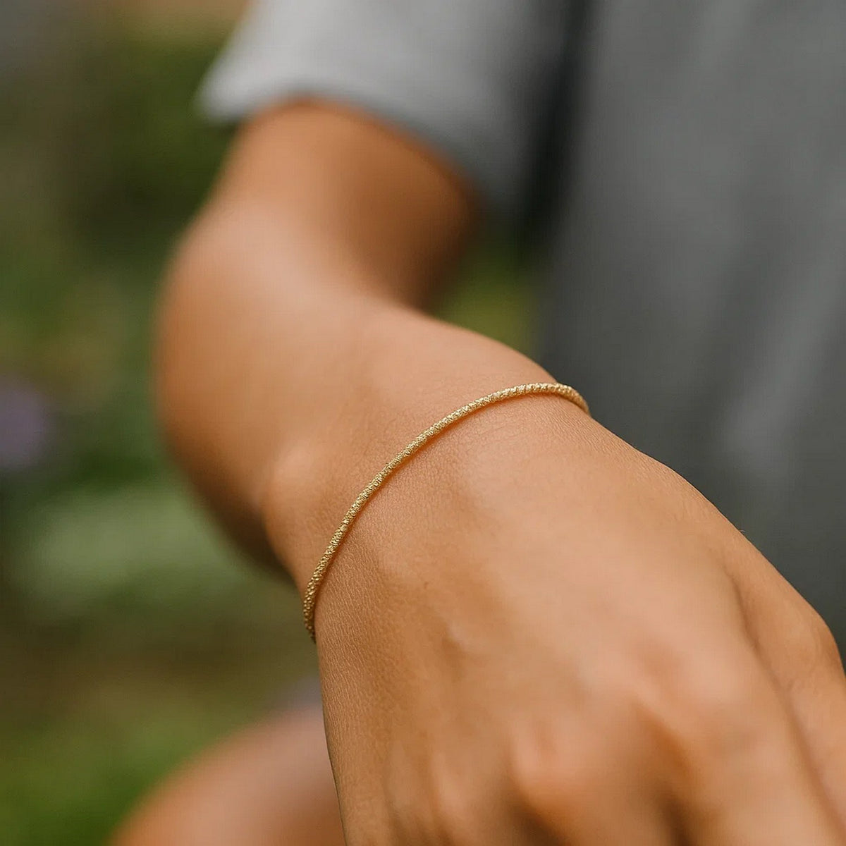 14K Yellow Gold Diamond Cut Sparkle Spring Bracelet (1.70 mm)