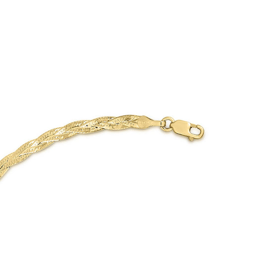 14k Yellow Gold Braided Herringbone Chain (3.20 mm)