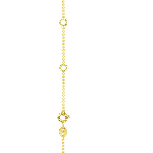 14K Yellow Gold Blue And White Topaz Dancing Drop Necklace