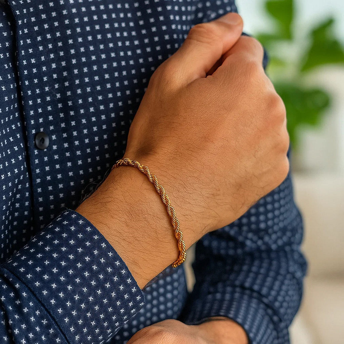 Lite Rope Chain Bracelet in 10k Yellow Gold  (3.20 mm)