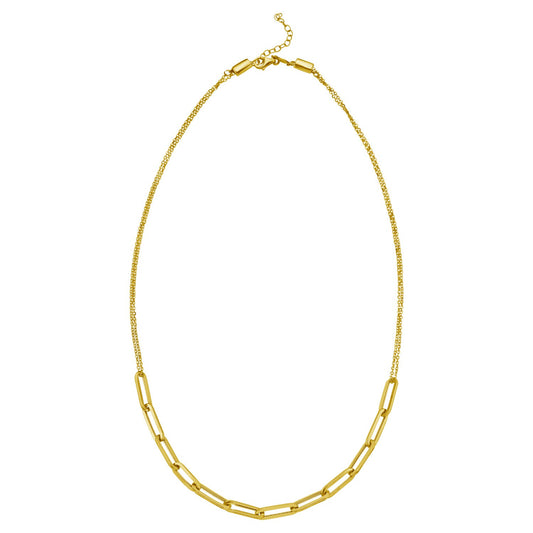 14K Yellow Gold Adjustable Paperclip Link Necklace