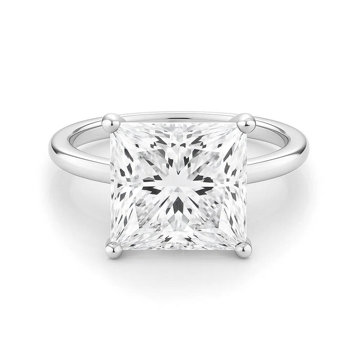 5 Carat Princess Lab Grown IGI G/VS1 Diamond Solitaire Ring in 10K White Gold
