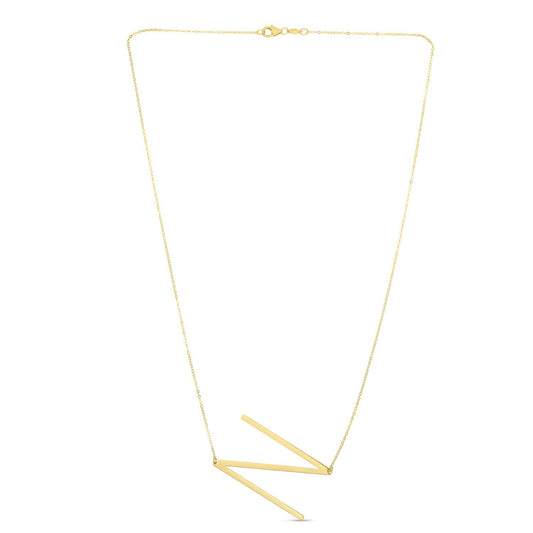 14K Yellow Gold Yours Truly Large Initial N Necklace