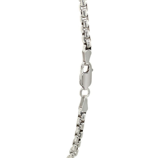 Sterling Silver Rhodium Plated Round Box Chain (3.00 mm)