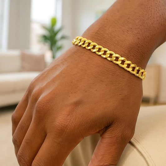10k Yellow Gold Semi Solid Miami Cuban Bracelet (6.60 mm)
