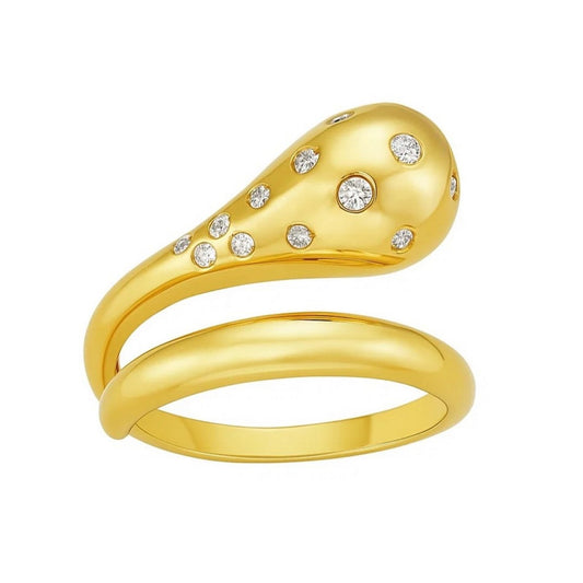 14K Yellow Gold Diamond Cut Stackable Ring (8.40 mm)