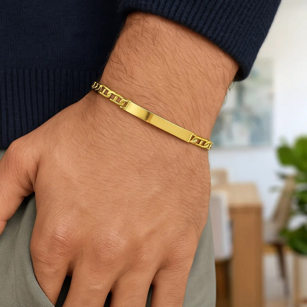 14K Yellow Gold Mariner ID Bracelet