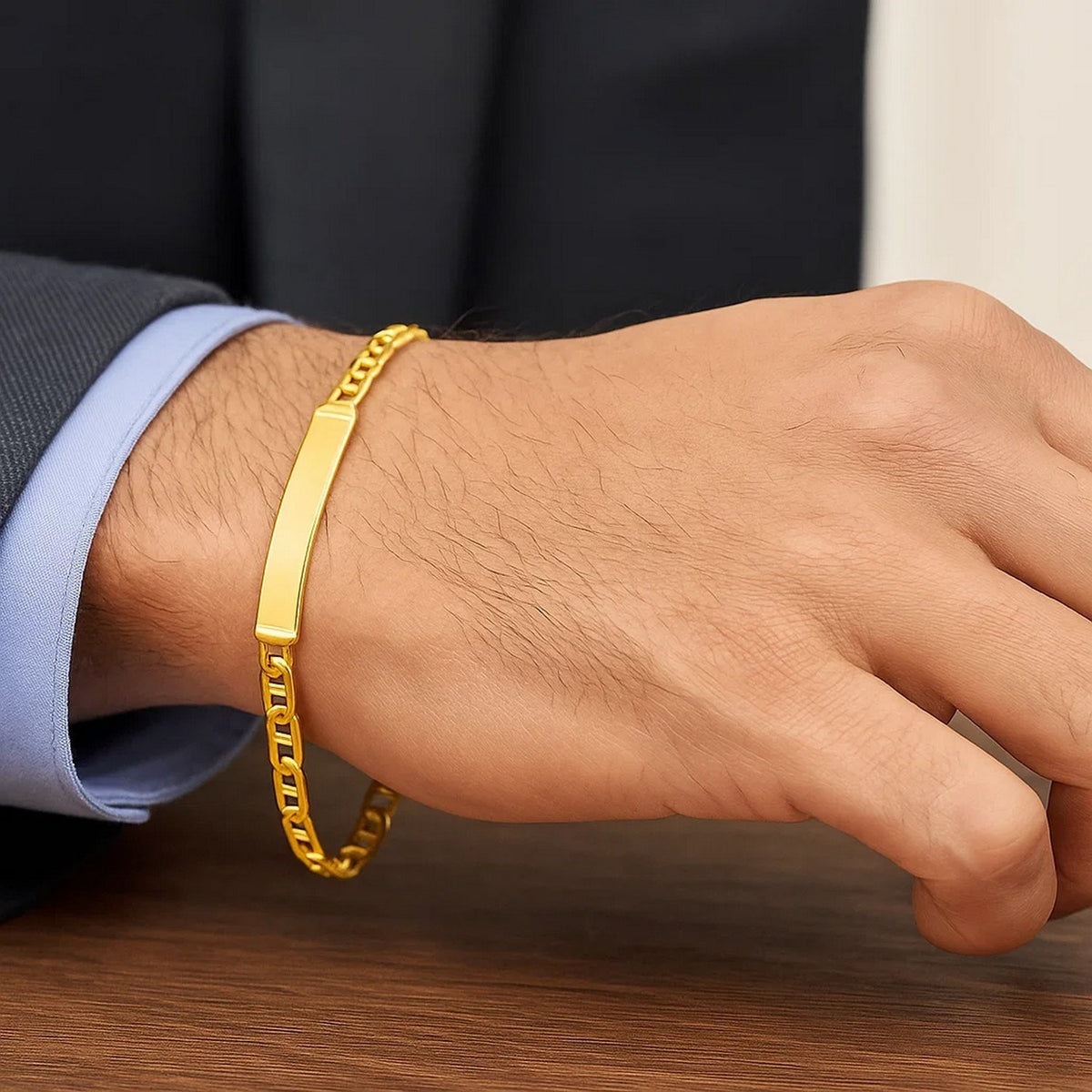 14K Yellow Gold Mariner ID Bracelet