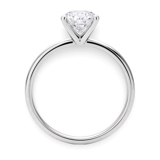 1 1/2 Carat Round Lab Grown IGI G/VS1 Diamond Ring in 10K White Gold