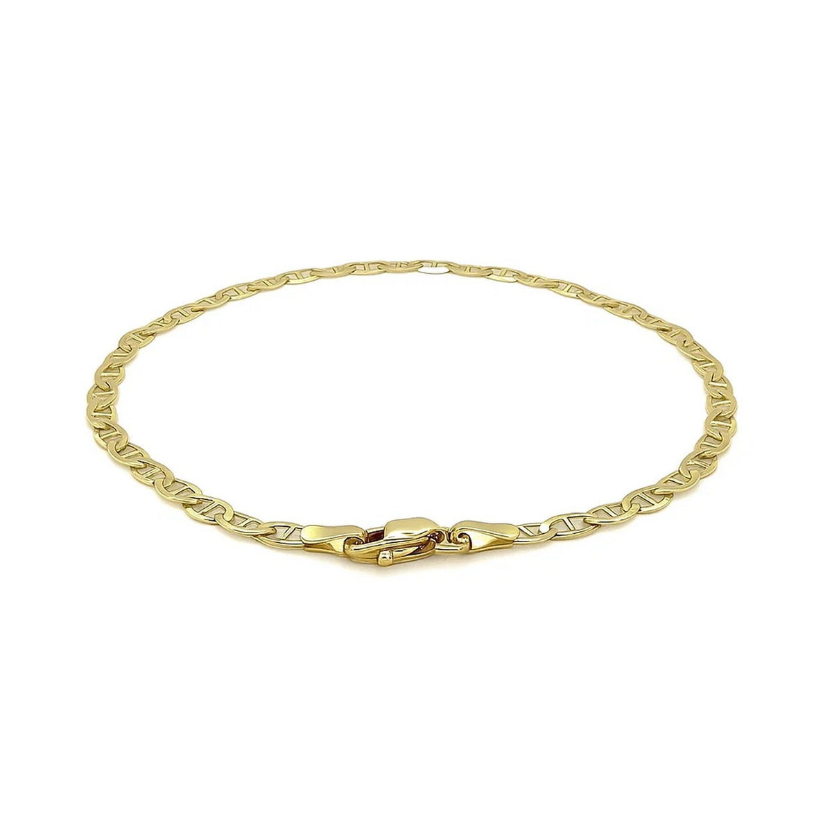 3.2mm 10k Yellow Gold Mariner Link Anklet
