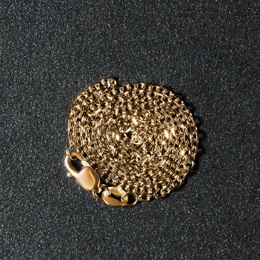 18k Yellow Gold Diamond Cut Cable Link Chain (1.50 mm)