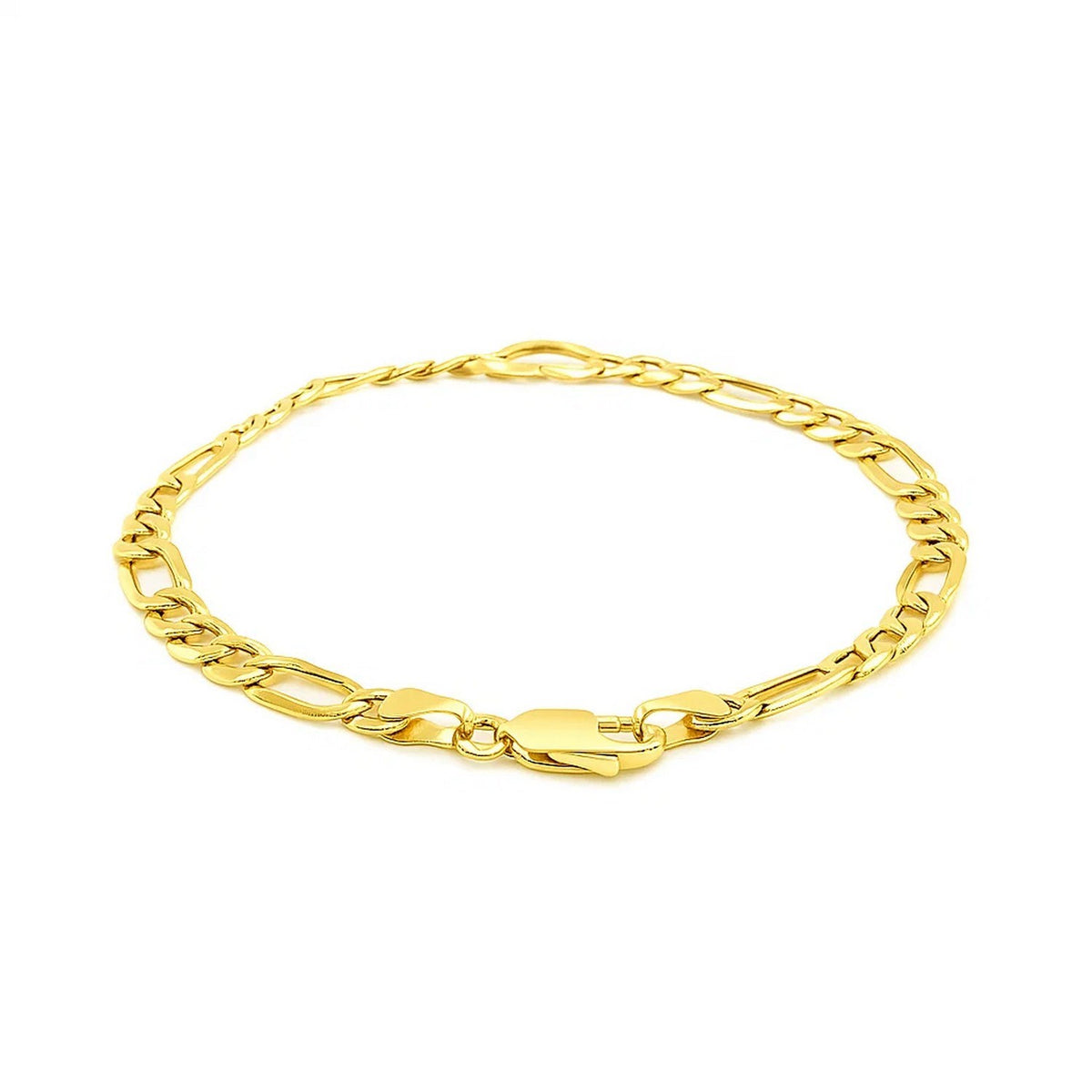 Figaro Chain Heart Bracelet in 10K Yellow Gold (4.50 mm)
