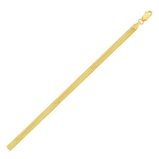 14K Yellow Gold Oval Snake Chain (4.40 mm)