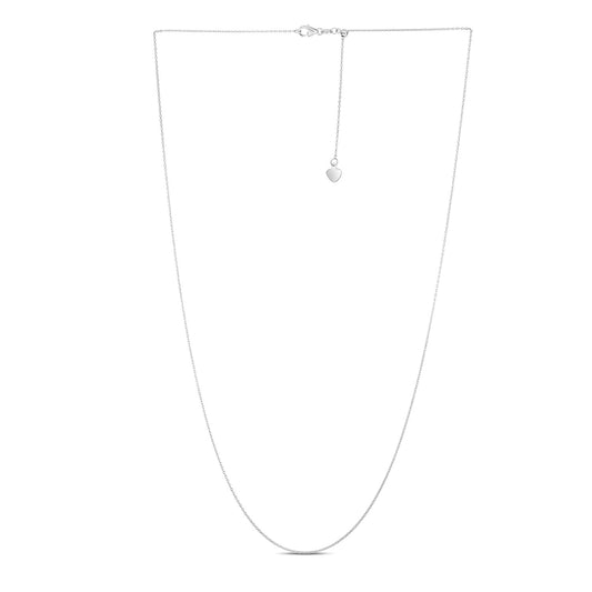 Adjustable Cable Chain in 14k White Gold (0.97 mm)