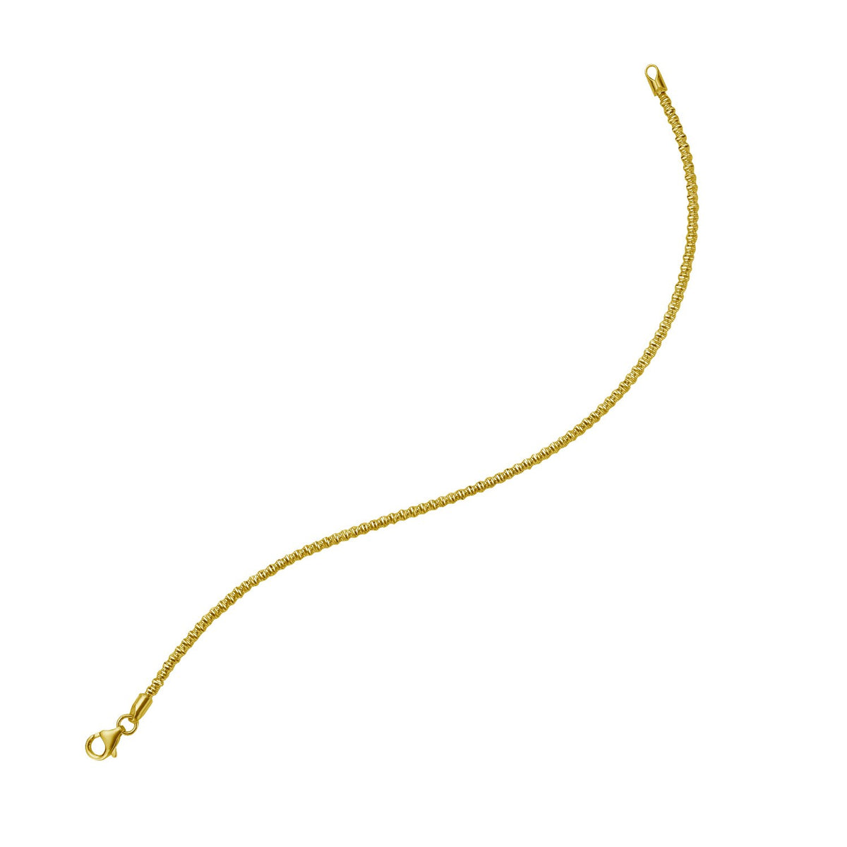 14K Yellow Gold Sparkle Spring Chain Bracelet (2.10 mm)