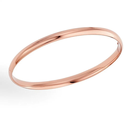14k Rose Gold Fancy Shiny Dome Bangle (5.00 mm)
