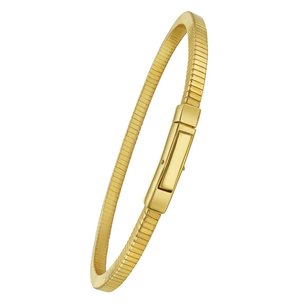 Gold Over Sterling Silver Cubogas Chain Bracelet