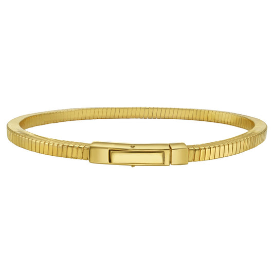 Gold Over Sterling Silver Cubogas Chain Bracelet