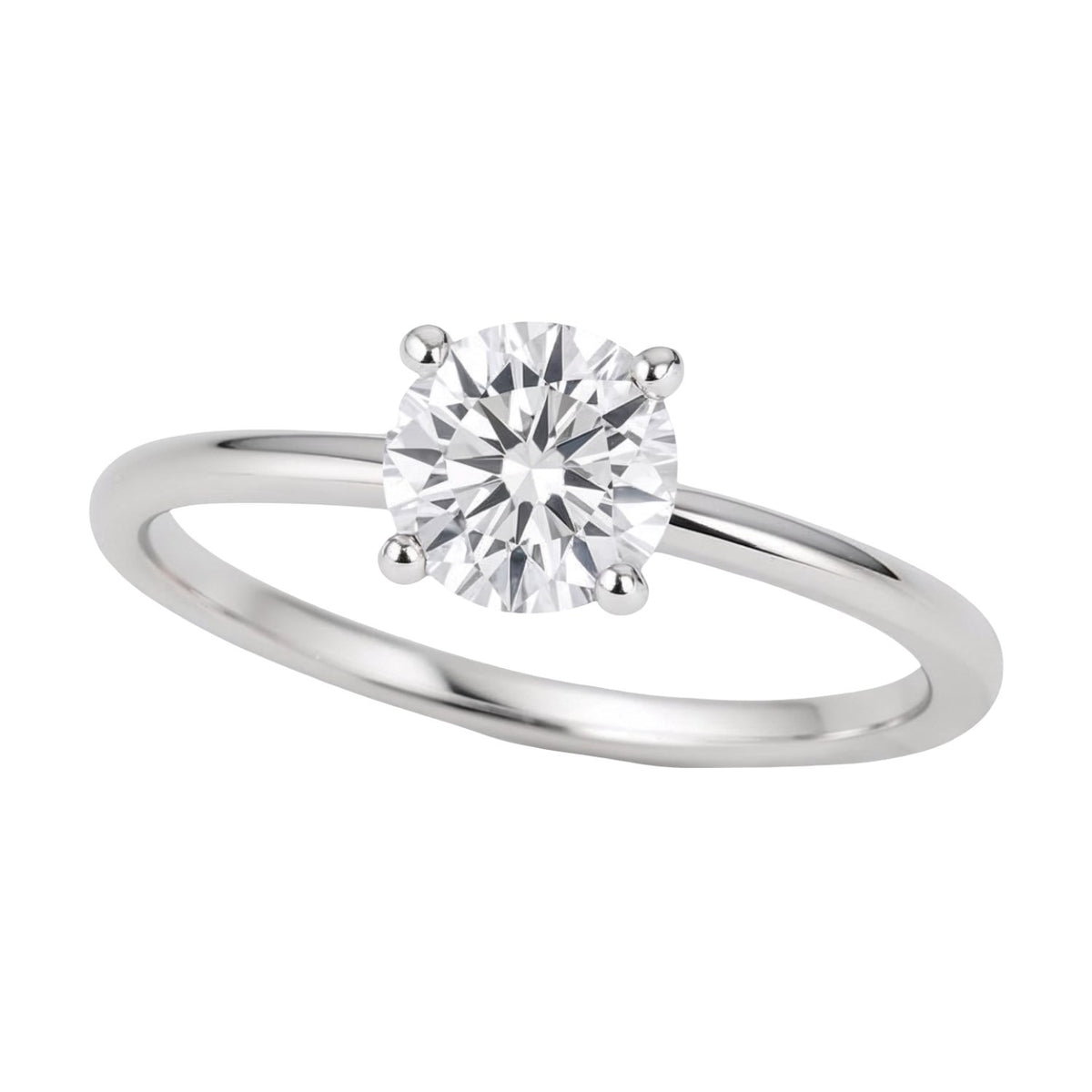 3/4 Carat Round Lab Grown IGI G/VS1 Diamond Solitaire Ring in 10K White Gold