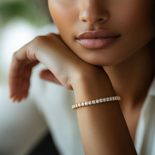 Lab Grown Round Diamond Tennis Bracelet in 14k Yellow Gold (6 cctw F/G  VS2/SI1)