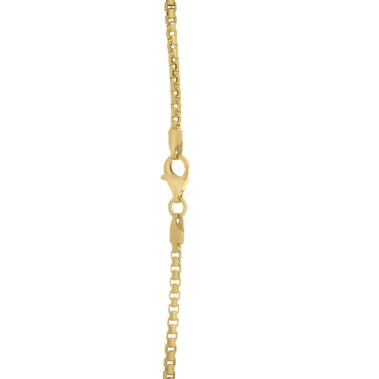 Sterling Silver Yellow Gold Plated Round Box Chain (2.10 mm)