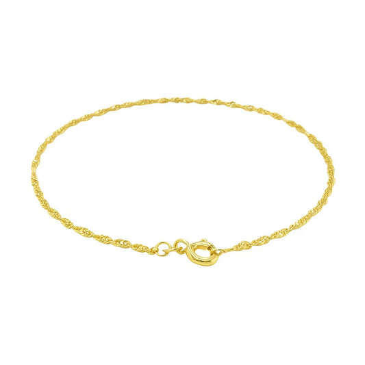 10k Yellow Gold Singapore Bracelet (1.50 mm)