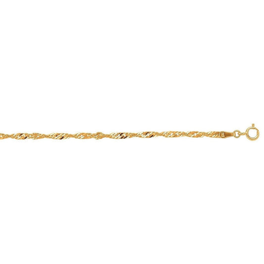 10k Yellow Gold Singapore Bracelet (1.50 mm)