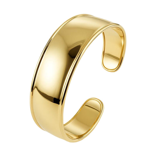 Designer Classic Cuff Bangle in 14K Yellow Gold (20.40 mm)