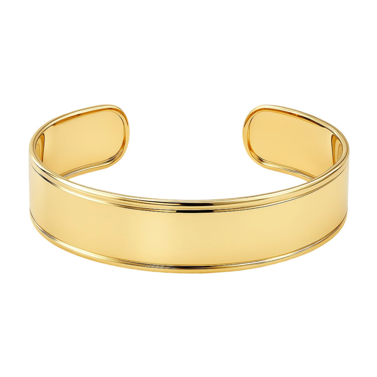 Designer Classic Cuff Bangle in 14K Yellow Gold (20.40 mm)