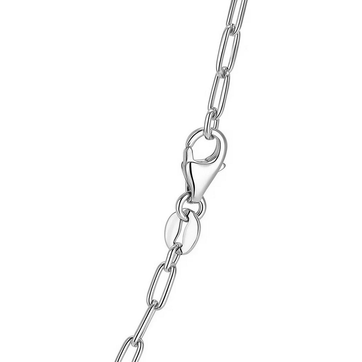 14K White Gold Delicate Paperclip Chain (2.10 mm)