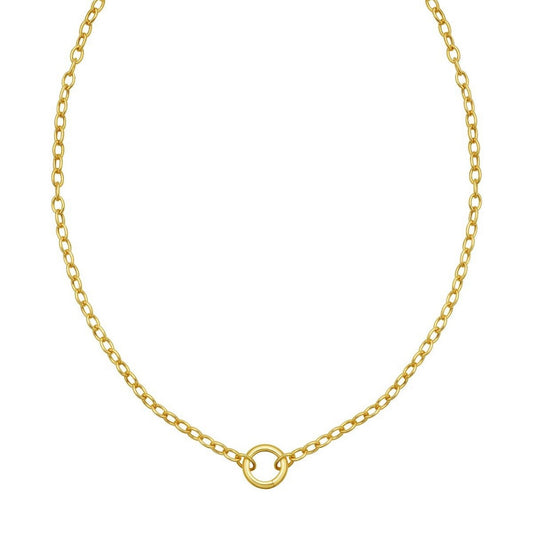 14K Yellow Gold Push Lock Charm Necklace (4.20 mm)