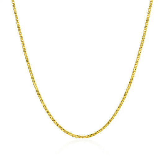 14k Yellow Gold Round Box Chain (1.3 mm)