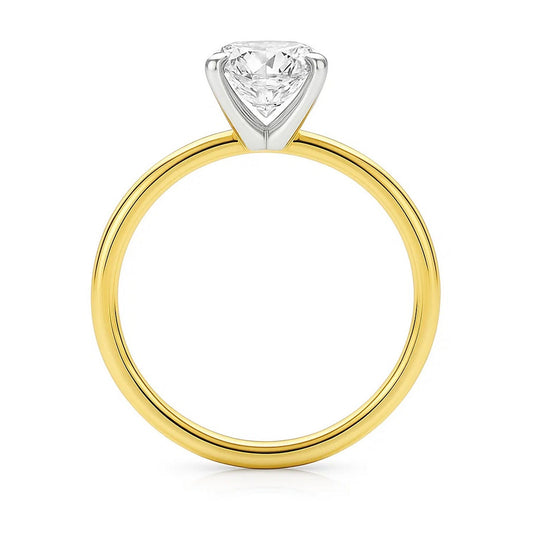 3 Carat Emerald Lab Grown IGI G/VS1 Diamond Solitaire Ring in 14K Yellow Gold