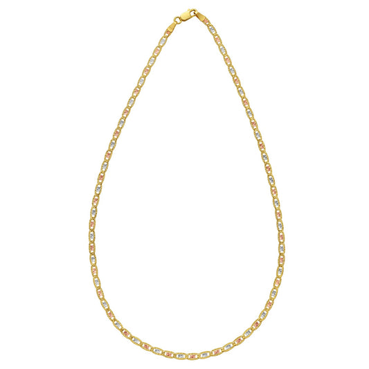 14K Tri Color Gold Pave Valentino Chain (3.00 mm)