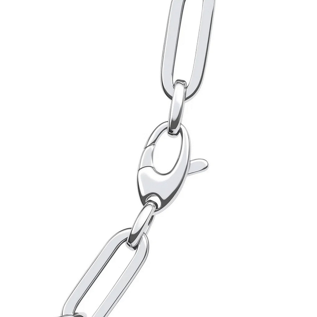 14K White Gold Wide Paperclip Chain (6.10 mm)