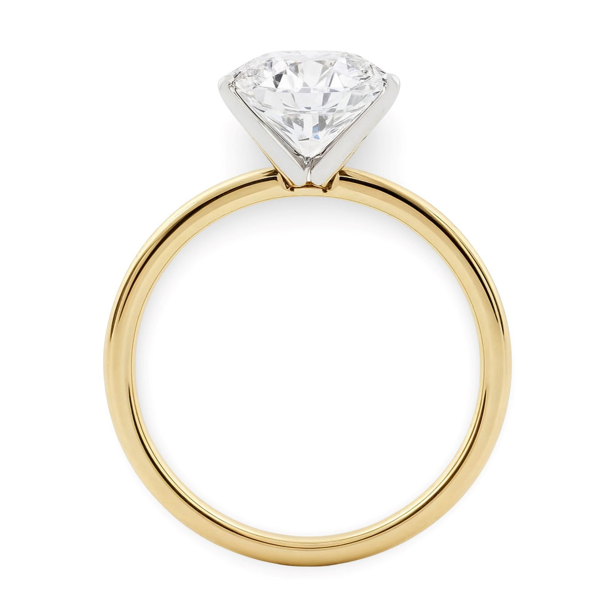 2 Carat Round Lab Grown IGI G/VS1 Diamond Solitaire Ring in 10K Yellow Gold