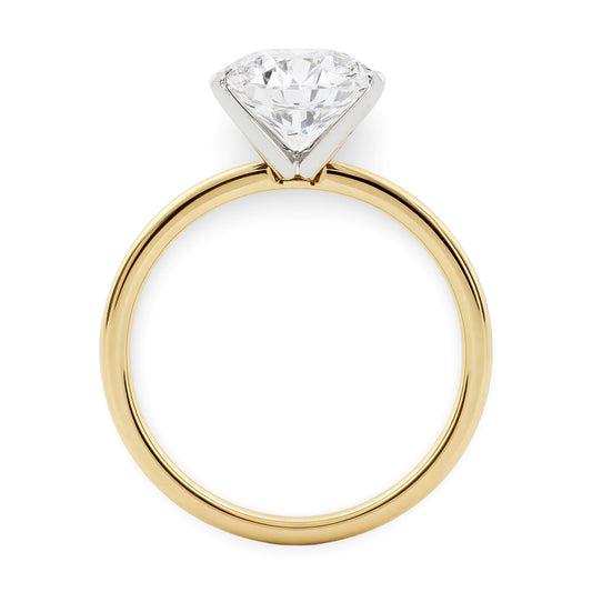 2 Carat Round Lab Grown IGI G/VS1 Diamond Solitaire Ring in 10K Yellow Gold