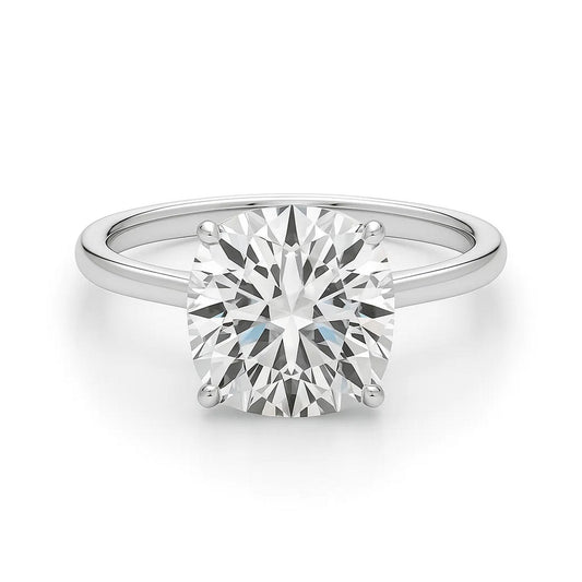 5 Carat Cushion Lab Grown IGI G/VS1 Diamond Solitaire Ring in 10K White Gold