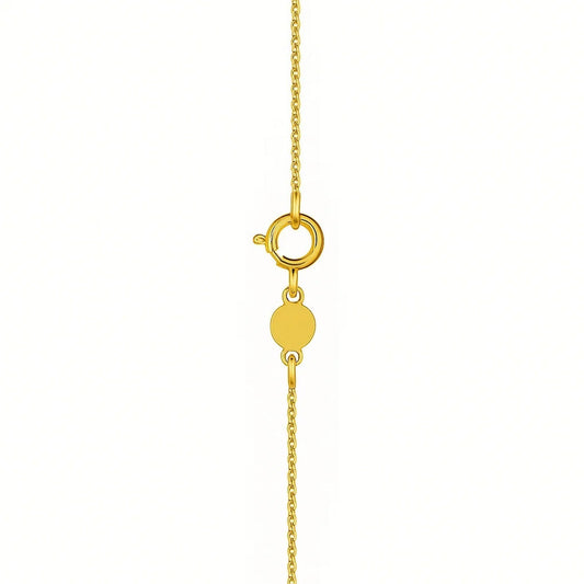 14K Yellow Gold Mini Diamond O Initial Pendant Necklace