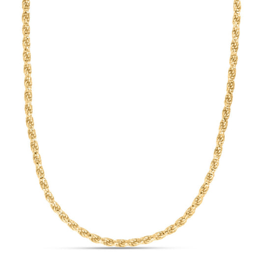Sterling Silver Yellow Gold Plated Diamond Cut Royal Rope Chain (4.40 mm)