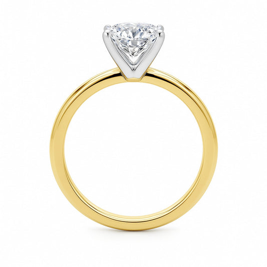 1.50Ct Cushion Lab Grown IGI G/VS1 Diamond Ring in 14K Yellow Gold