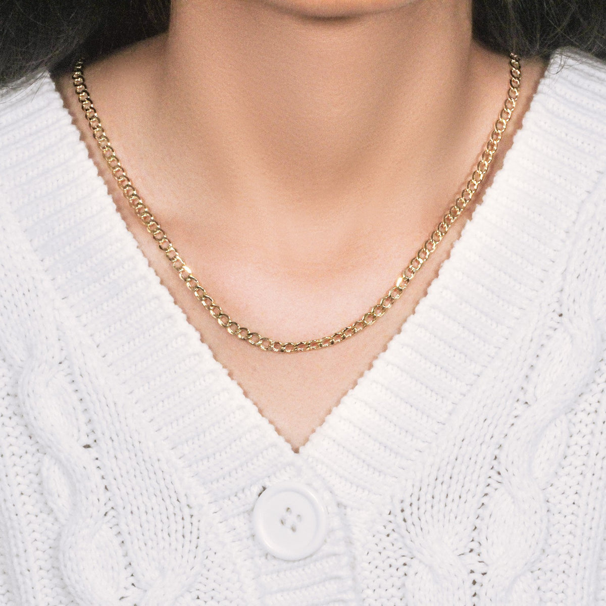 10k Yellow Gold Curb Chain (4.40 mm)