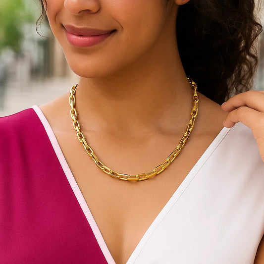 14k Yellow Gold French Cable Link Necklace (6mm)