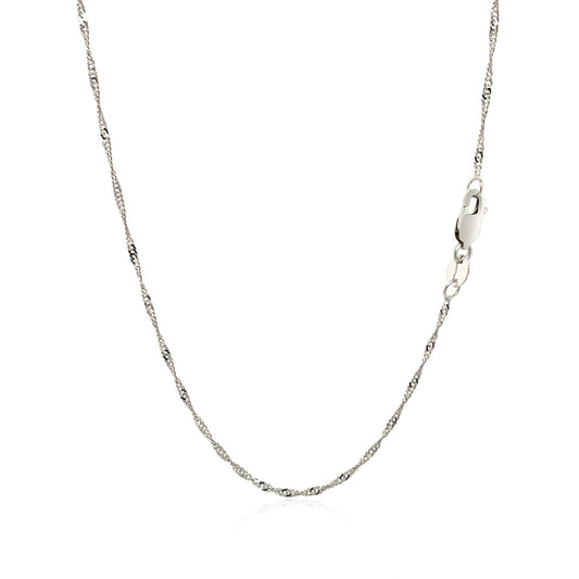 14k White Gold Singapore Chain (1.30 mm)