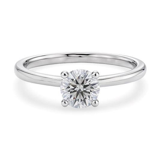 1 Carat Round Lab Grown IGI G/VS1 Diamond Solitaire Ring in Sterling Silver