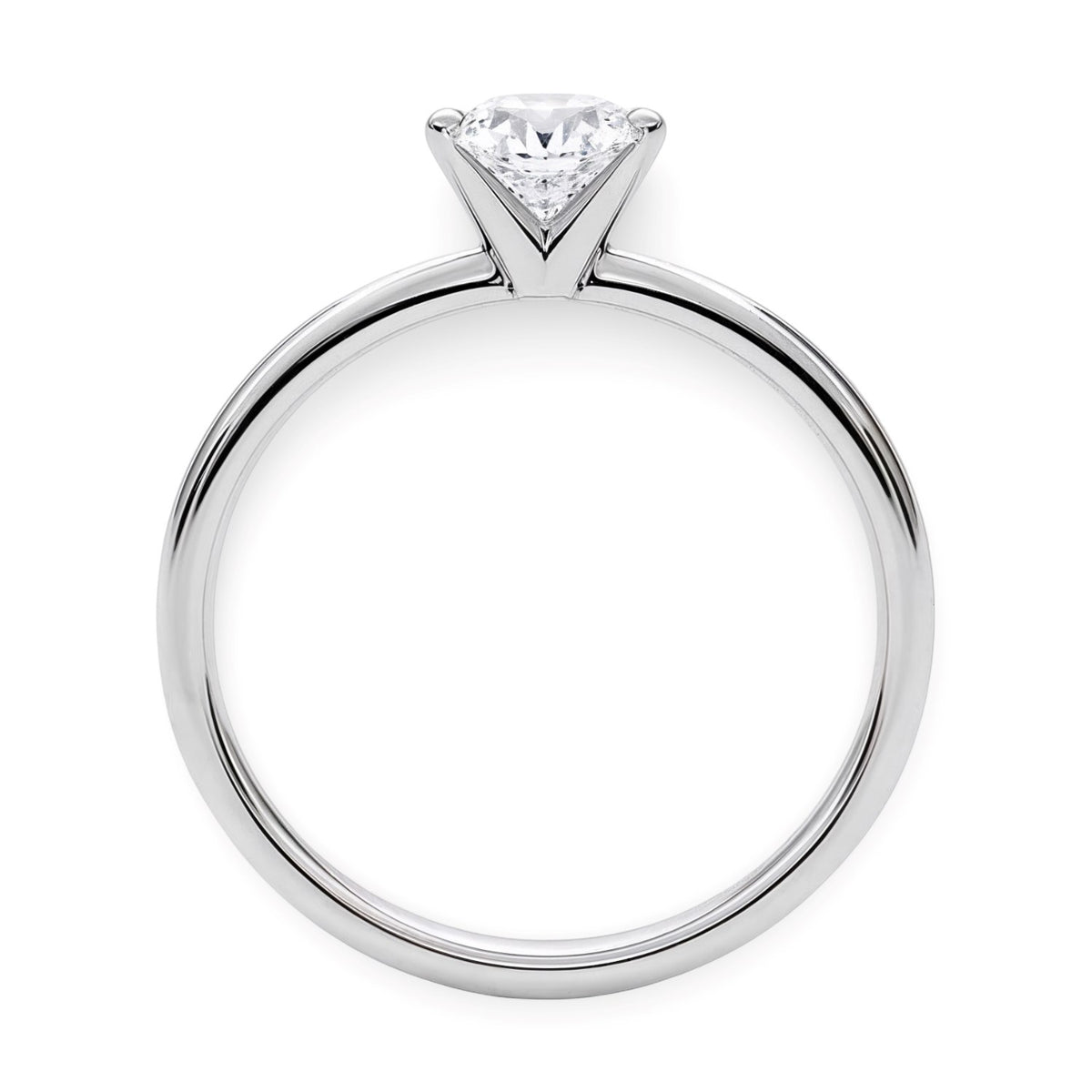 1 Carat Round Lab Grown IGI G/VS1 Diamond Solitaire Ring in Sterling Silver