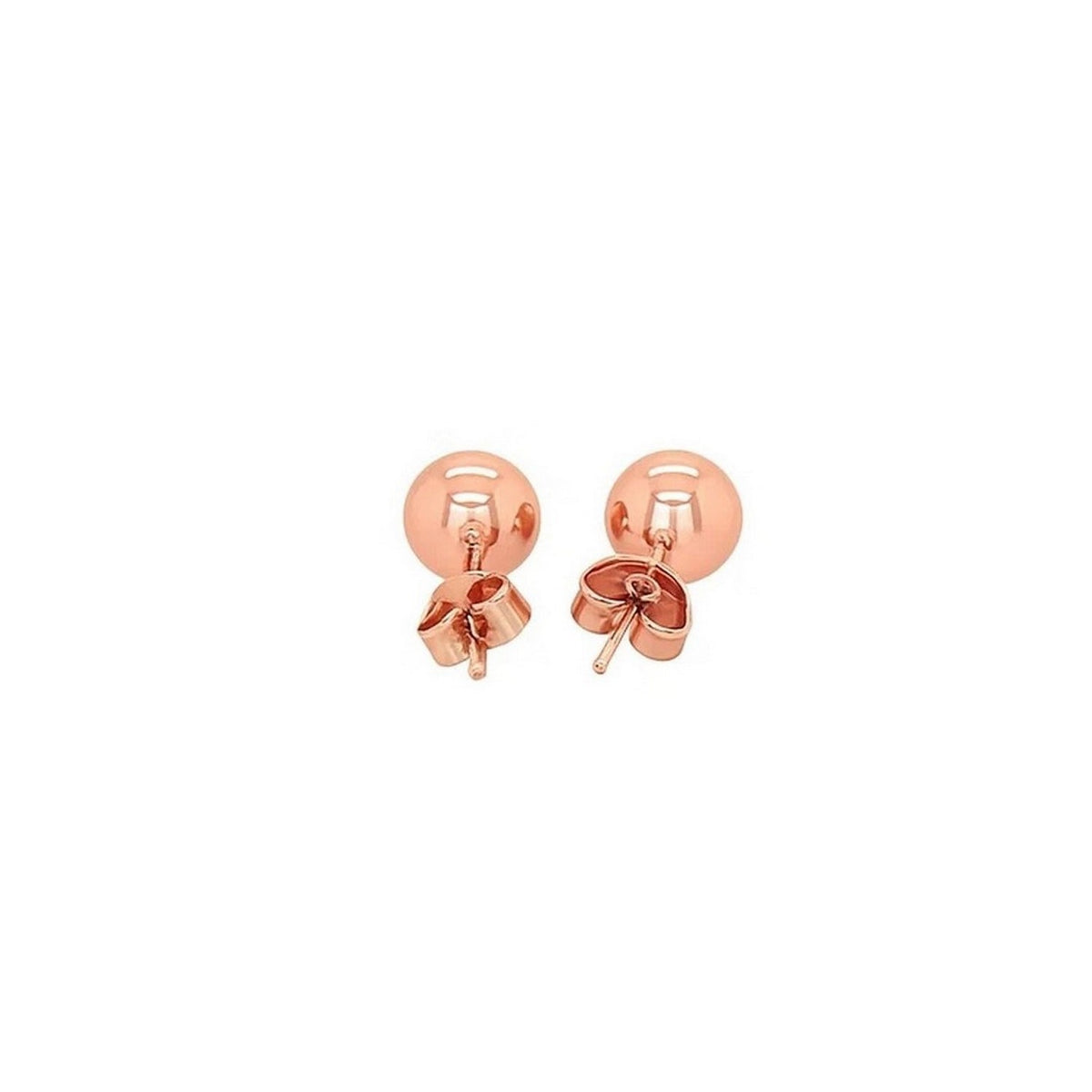 Classic Round Stud Earrings in 14k Rose Gold (7.00 mm)